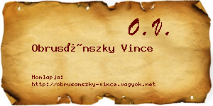Obrusánszky Vince névjegykártya
