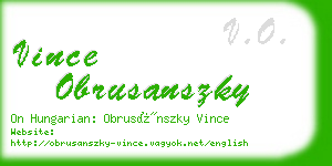 vince obrusanszky business card